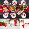 Huanmin Mini Christmas Hat, 30 Pieces Mini Christmas Cutlery Holder,