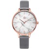 Alienwork SK Minimalist Women's Ultra Flat Elegant Watch, Rose gold/white
