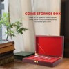 RESFNSE 50 Pcs Wood Coin Protection Display Box Storage Case