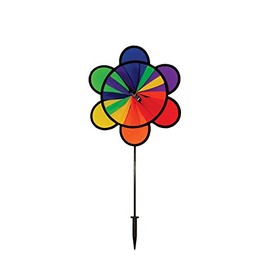 In the Breeze Rainbow Double Flower/Wheel Combo Spinner, 12"