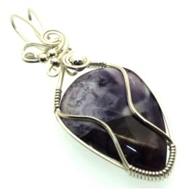 Tiffany Stone Gemstone Sterling Silver Wire Wrapped Pendant