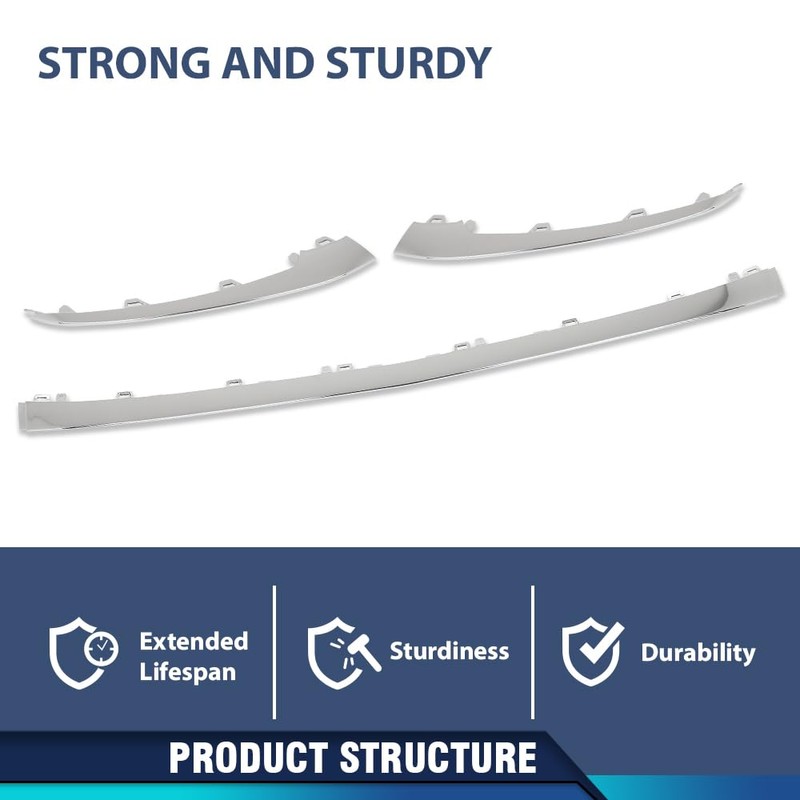 PIT66 Front Bumper Center Left & Right Molding Trims Compatible