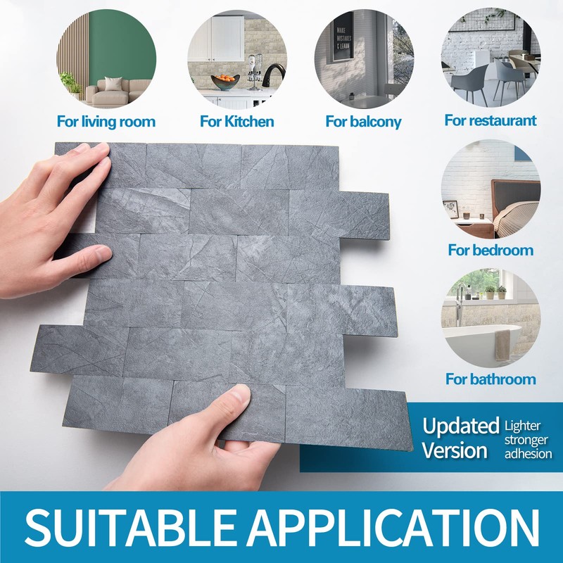 Art3d 10-Pack Peel and Stick Backsplash Tile for Kitchen Bathroom