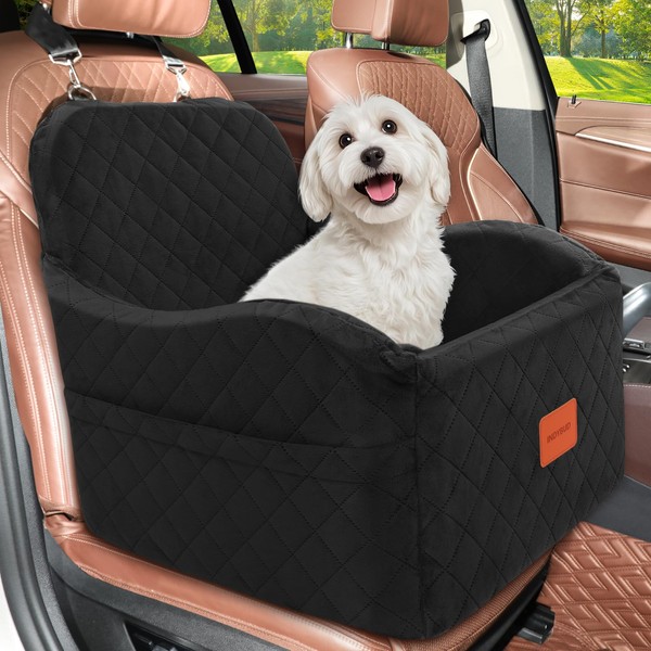 INDYBUD Small Dog Car Seat, Memory Foam Dog Booster Car