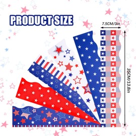 AUGSUN 69Ft 60PCS 4th of July Bulletin Board Borders Decorations, Self-Adhesive Patriotic Bulletin Board Trim, 6 Design Red White Blue Stars Stripes Border Decals for Independence Day Classroom Decor