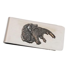 Gamekeepers Cottage gifts Spaniel & Pheasant Metal Money Clip in Pouch with Free Engraving 338