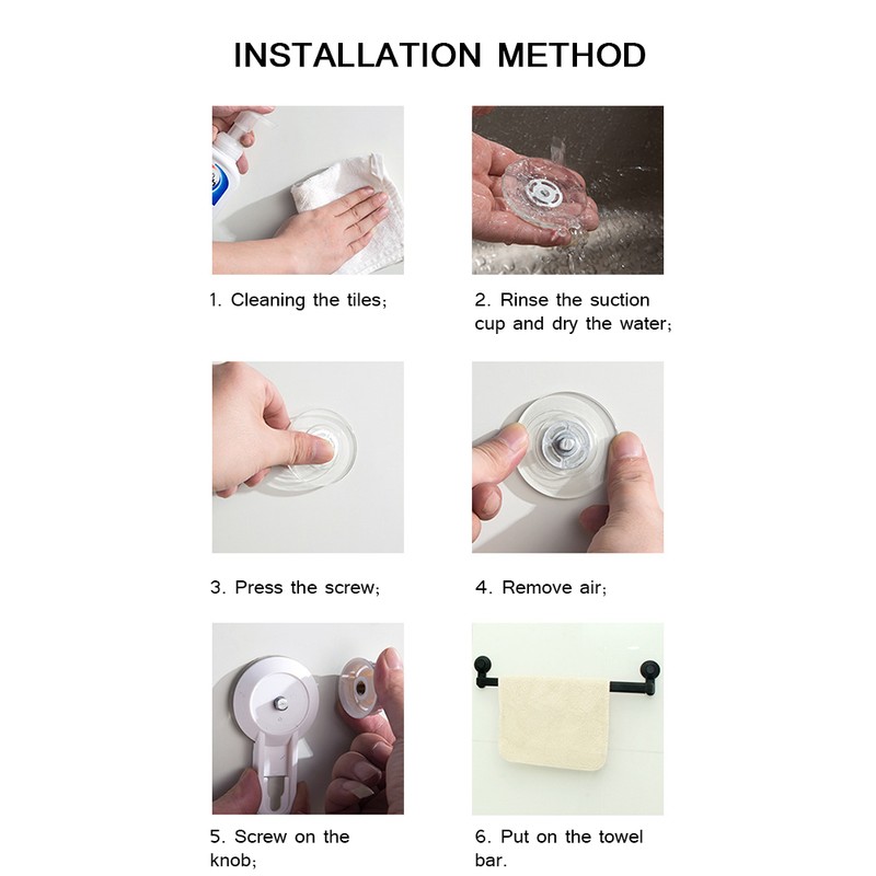 Suction Cup Towel Rack Retractable Non Drilling Kitchen and Bathroom