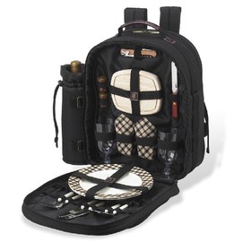 Picnic at Ascot Original Equipped 2 Person Picnic Backpack with Cooler & Insulated Wine Holder- Designed & Assembled in the USA