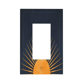 Spshian Mid Century Boho Gold Sun Retro Sunset 1 Gang Rocker Light Switch Covers Single Decora Outlet Wall Plate Decorative Switchplate Faceplate GFCI for Bathroom Kitchen Bedroom Decor