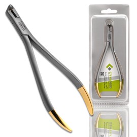 Cynamed Braces Wire Cutter Orthodontic Dental with Tungsten Carbide Inserts Gold Plated Handle (Distal Wire Cutter)