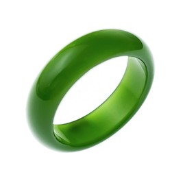 BJIMIDTI Jade Ring- Natural Green/White Hetian Jade, Green Jade Rings for Women Men, Jade Jewelry Crafts Gifts for Women(Ring Size:5-12), Stone, Green Chalcedony