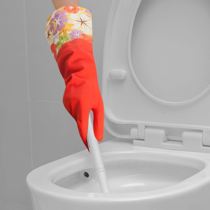 Reusable Long cuff Rubber Kitchen Cleaning Gloves with Non-Slip Texture