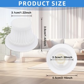 6-Pack LT-117C HEPA Filter Replacement: for KMM Handheld Car Vacuum Cleaner