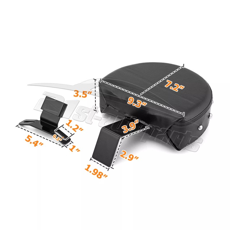 21ST Studded Driver/Rider Backrest For 2007-2017 Harley Heritage Softail FLSTC