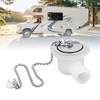 RV Sink Drain Connector Right Angle Space Saving Stainless Steel