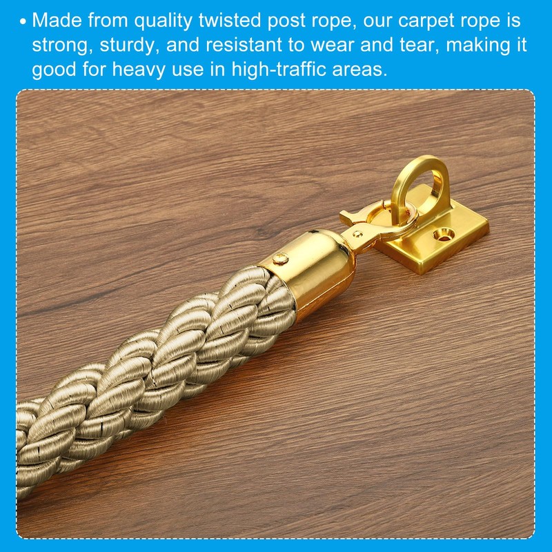 PATIKIL Stanchion Rope, 1.5m/5Ft Barrier Rope Twisted Post Ropes with