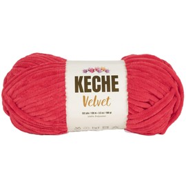 Keche Velvet Yarn for Crocheting, Soft Chenille Bulky Baby Blanket Amigurumi Yarn 100 gr (132 yds) - Pomegranate