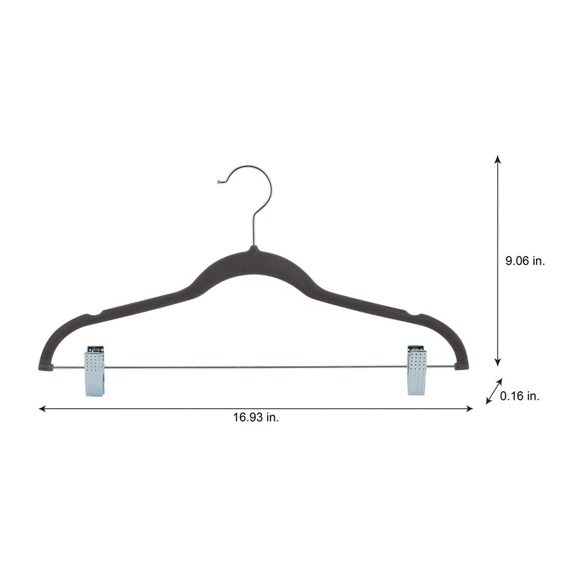 Laura Ashley 12 Pack Velvet Hangers with Clips | Durable