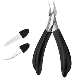 GIRAFEDA Precision Toenail Clippers for Thick and Ingrown Nails, Heavy Duty Nail Scissors with Nail File and Nail Pick, Podiatrist Ingrown Toenail Treatment Tools Kit for Men Women Elderly(Black