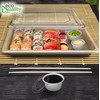 EcoQuality X-Large Compostable Sushi Trays with Lids - Natural Sugarcane
