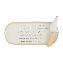 Mud Pie Our Home Everything Plate Set; plate 4" x 9" | spreader 5 1/2"