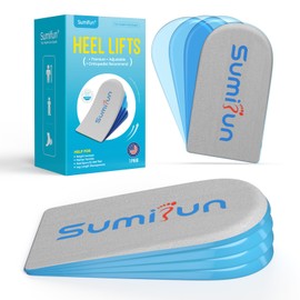 Heel Lift Inserts for Women Shoes - Sumifun 4 Layers Adjustable Orthopedic Shoe Lifts for Uneven Legs - Gel Heel Inserts for Leg Length Discrepancy (Size L,Blue)