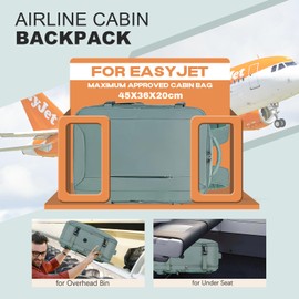 Xkdoai for Easyjet Cabin Bag 45x36x20, Travel Backpack with TSA Approved Clear Bag, Carry-ons Cabin Backpack for Travelling Underseat Cabin Bag Laptop Backpacks Luggage Set