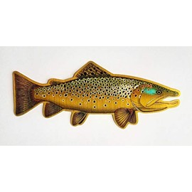 Brown Trout Brushed Alloy Sticker Decal Designed by Evan Makuvek