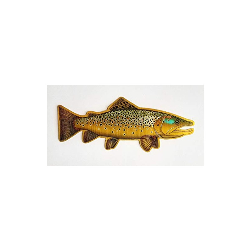 Brown Trout Brushed Alloy Sticker Decal Designed by Evan Makuvek