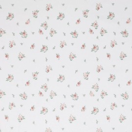 Jersey Fabric Package, Rib Knit Jersey, Narrow Ribs, Many Designs, Ökotex (Small Flowers, Off-White)