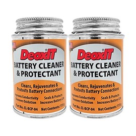 Caig DeoxIT Battery Cleaner & Protectant with Brush Lid, 4 oz brush can, 2-Pack