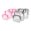 Healeved 6pcs Clear Travel Bag Set Portable Toiletry Cosmetic Organizer