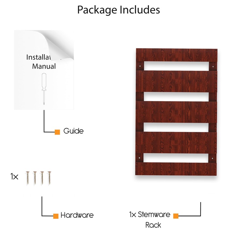 Rustic State Eze 4 Sectional Under Cabinet Mount Wood Stemware