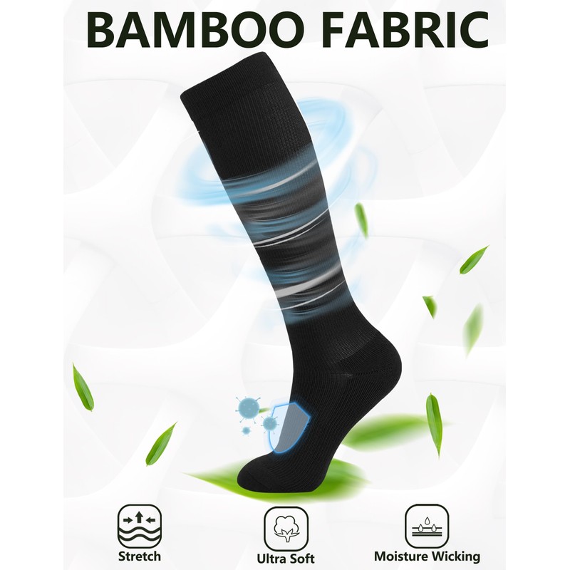 +MD 3 Pairs Light Compression Socks for Women & Men,Viscose