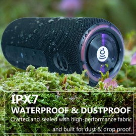 TAZATA Portable Bluetooth Speaker, 30W 360° Surround Sound IPX7 Waterproof Wireless Golf Speakers,Outdoor Loud TWS Speaker with TF AUX Type-C Port,for Beach Party Camping