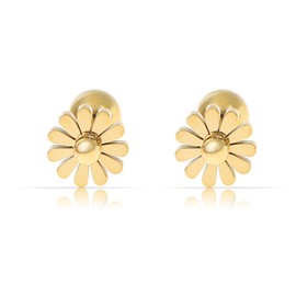 Made by Nami Flower Stainless Steel Earrings Gold-Plated Gifts for Women Waterproof Jewellery, Stainless Steel
