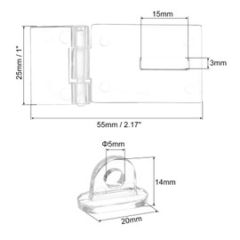 sourcing map 5Pcs 55x25mm Acrylic Hasp Latch, Clear Acrylic Hasp Buckle Mini Hinge Hasp for Jewelry Box Small Box