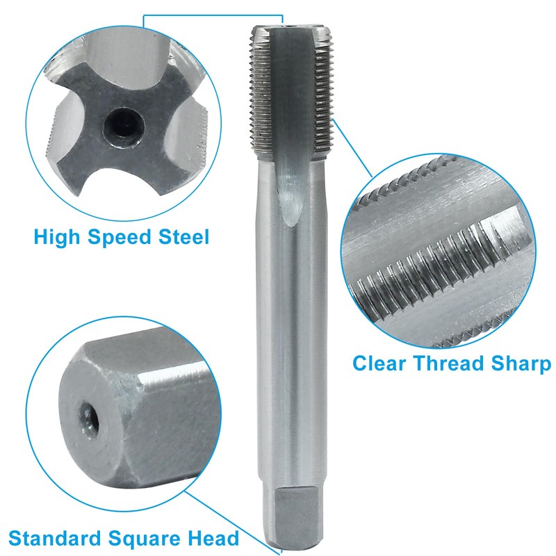 HARSKIYER 5/8"-24 UNEF Tap and Die Set, HSS Machine Thread