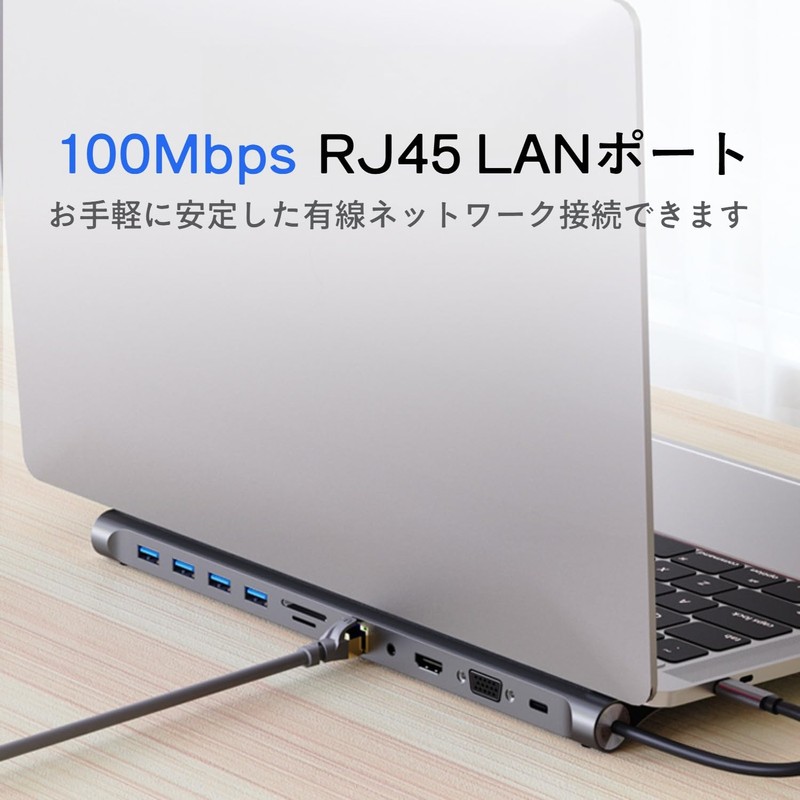 Macbook Hub 11-in-1 Type-C Laptop Stand, SD Card Reader, PD100W