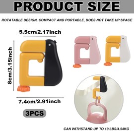 BOXOB 3pcs Duck Shaped Table Hook, Detachable Non-Slip Purse Desk Hanger Folding Desk Mount Bag Holder No-Drill Purse Clamp for Office School Table Organization & Storage