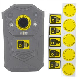 Brifield BR1 BR3 BR5 Body Camera Body Cam Video Recording Stickers CCTV Yellow Bodycam Stickers Set of 5 Warning Security Label Sticker Compatible with Some Recall, Boblov, Spikecam and Rewire