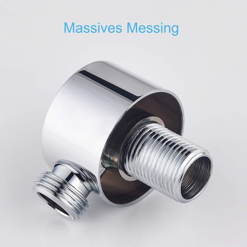 Round Hose Connection Wall Connection Elbow Chrome Keymark Brass Universal
