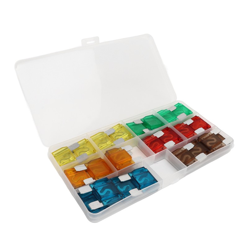 24Pcs Automotive Fuse Assortment Kit with Storage Box Zinc Alloy