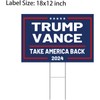 Trump Vance 2024 Yard Sign Trump Take America Back Yard