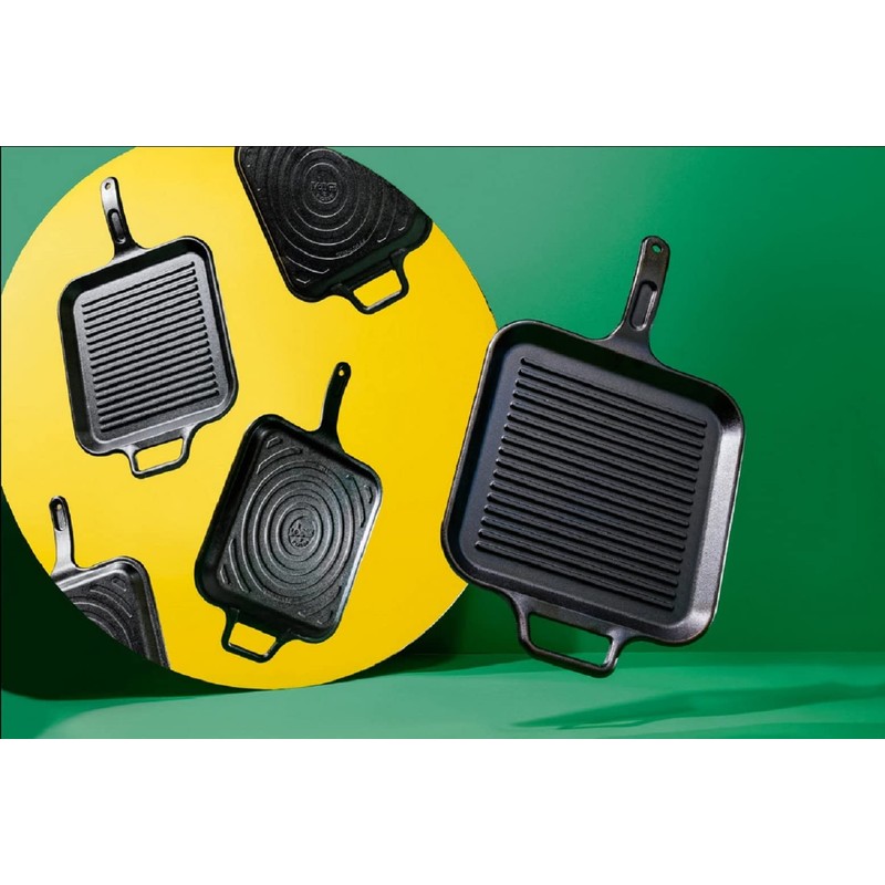 Lodge BOLD 12 Inch Seasoned Cast Iron Grill Pan; Design-Forward