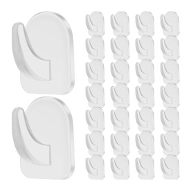 Hoxfly Haken Klebehaken, 30 Stück Wasserdicht und Ölfest Mehrzweck Klebe Haken, Klebehaken Transparent Ohne Bohren für Deko, Multifunktionale Wandhaken Selbstklebend für Küche, Badezimmer, Bad