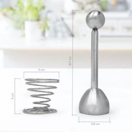 Joejis Egg Topper Stainless Steel Egg Cutter - with 2 Cups, 2 Spoons, 1 Topper - Egg Opener Egg Shell Cutter
