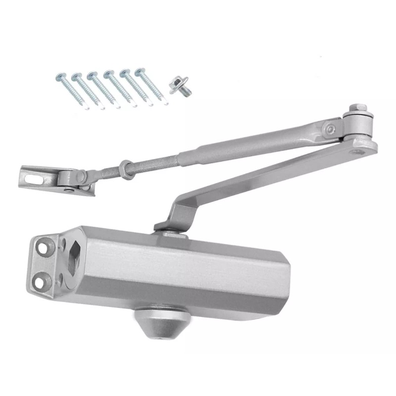 BALU Cierra Puertas Hidráulico Aluminio Plateada De 45-85kg