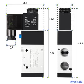TAILONZ PNEUMATIC 3/8"NPT Solenoid Valve 3V310-10 DC12V Single Coil Pilot-Operated Electric 2 Position 3 Way Connection Type(Junction Box)