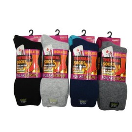 Polar Extreme Thermal Sock Extra Heavy Acrylic Winter Design Socks 4-Pack Colors (Style 1)